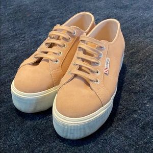 Pink Superga Platform Sneakers fit like US size 6